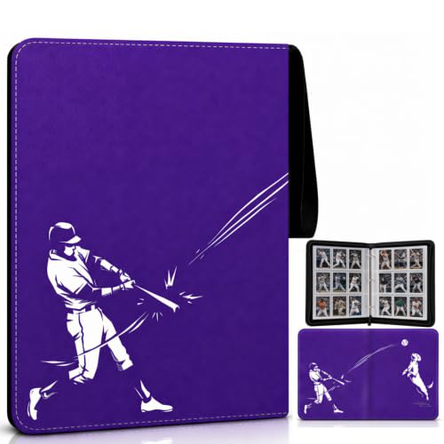 Baseball Card Binder 9-Pocket, Holds Up to 990 Cards with Removable Sleeves