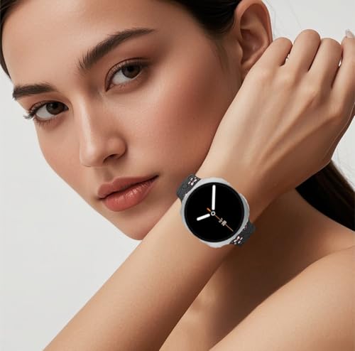 Two-Tone Flower Engraved Bands Compatible with Galaxy Watch 9/8