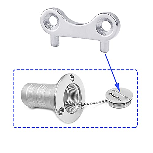 2 Pcs Stainless Steel Boat Deck Filler Key for Marine Fuel & Water Tanks