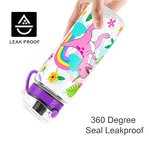 23oz Cute Rainbow Dinosaur Water Bottle for Kids