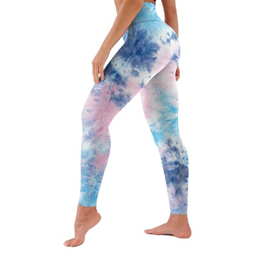 Buttery Soft High Waisted Capri Leggings with Tummy Control - Powder Blue, Large-X-Large