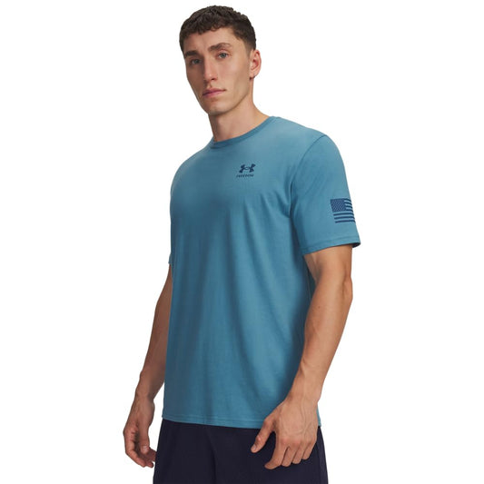 Under Armour Men's Freedom Flag Short Sleeve T Shirt, (466) Boundless Blue / / Wham Blue, 3X-Large