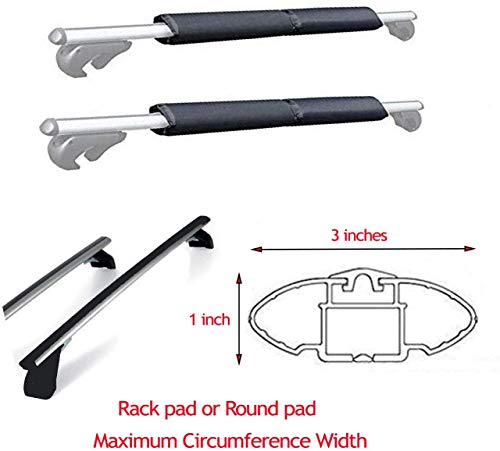 Aero Car Roof Rack Pads for Surfboards, Kayaks, Canoes - Black, 28" Wide