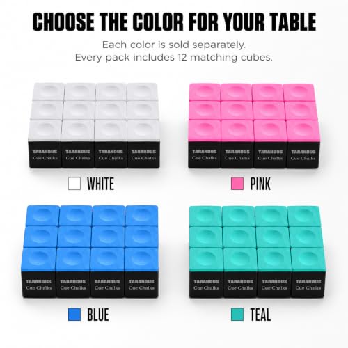 Billiard Cue Chalk - 12-Pack Blue Pool Chalk for Games