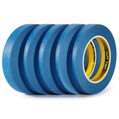 LLPT Painters Tape General Purpose Masking Tape 5 Pack 3/4 Inch x 55 Yards Each No Residue Clean Line for Painting Arts Crafts Labeling in School Office Home Blue (PT1905B)