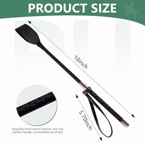 18 Inch PU Leather Riding Crop - Gold Style A