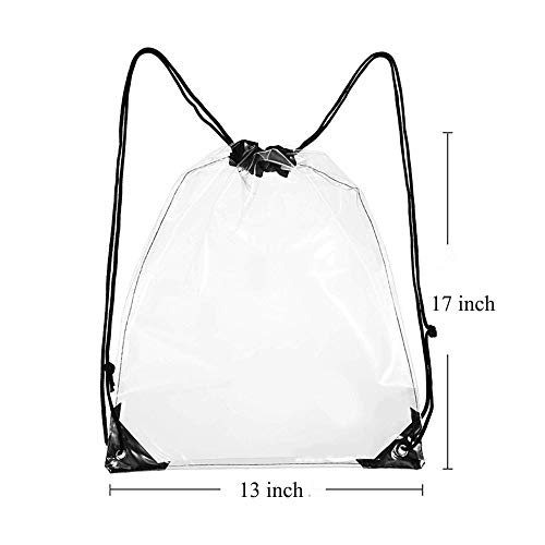 Clear Drawstring Backpack - Stadium Approved Waterproof Gym Bag