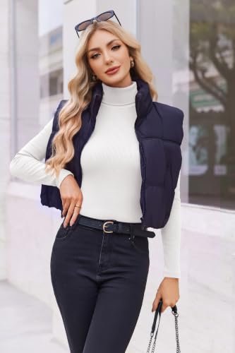 Ekouaer Womens Turtleneck Tops Winter Ribbed Long Sleeve Shirts
