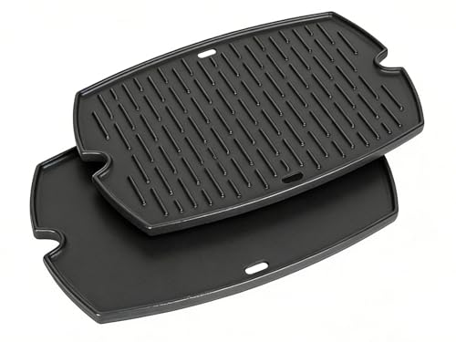 Cast Iron Weber Q Grill Griddle Plate 17x12 for Q100/120/1400 Series - 7582 Compatible