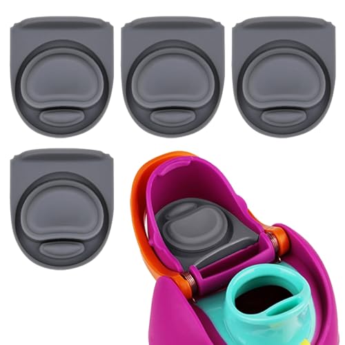 4-Pack Silicone Replacement Stopper Gaskets for Water Bottle Lids - Gray