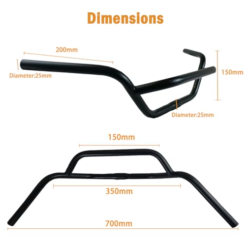 25mm Universal Riser Handlebar for Mountain, Cruiser, E-Tricycle Bikes Black
