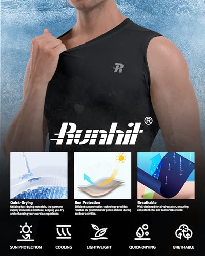 Men's Sleeveless Compression Tank Top - Medium Black