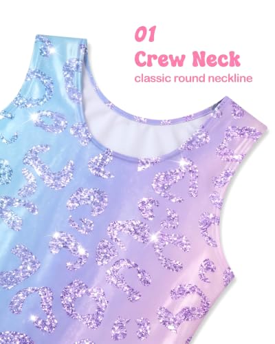 Wanyoo Gymnastics Leotard for Girls – Shiny Toddler Unitard with Colorful Design