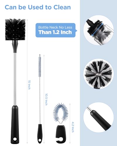 Black EasyAcc Water Bottle Cleaner Brush Set, 3 Pack for Hydroflask & More