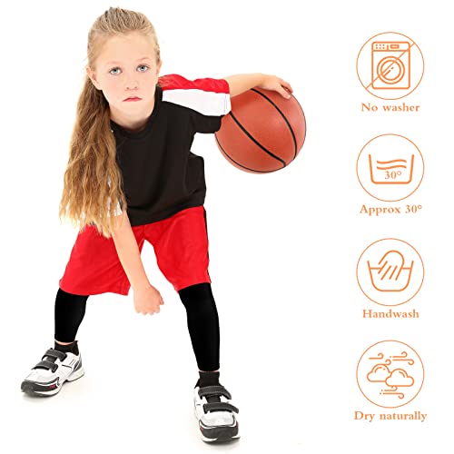 Kids Compression Leg Sleeves - 2 Pairs, Black & White, Medium