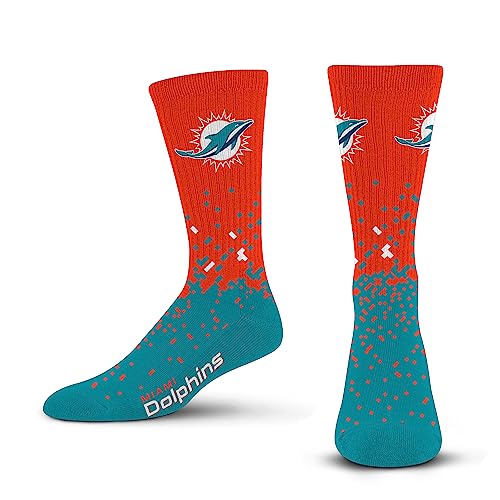 Miami Dolphins Youth Crew Socks - Spray Zone Design, One Size