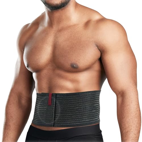 ORTONYX Umbilical Hernia Belt for Men & Women, Abdominal Support, L/XXL (33-52") Black