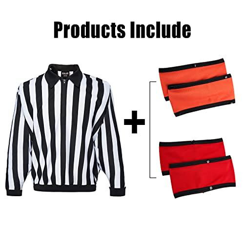 EALER HRJ100 Ice Hockey Referee Long Sleeve Striped Jersey - Medium, Removable Armbands