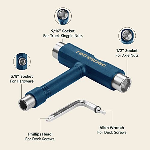 Portable Multi-Function Skate Tool - Navy - Allen Wrench & Screwdriver