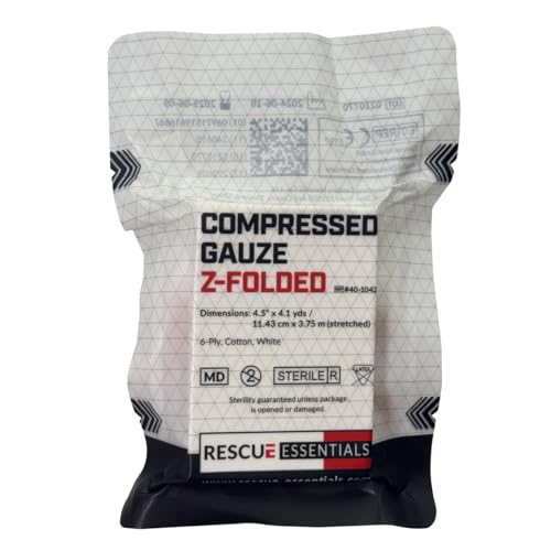Compressed Gauze Bandage - 6-Ply Cotton, Z-Folded, Sterile