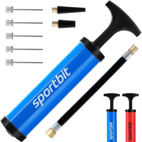 Portable Basketball Pump with 5 Needles & Nozzles – Hand Pump for Sports Balls