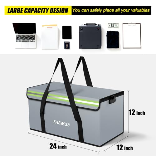 Large Fireproof Safe Bag, 24x12x12 Fireproof Document Bag, Large capacity waterproof storage bag with reflective strips, Firesafe Box for File,Cash,Passport,Keys