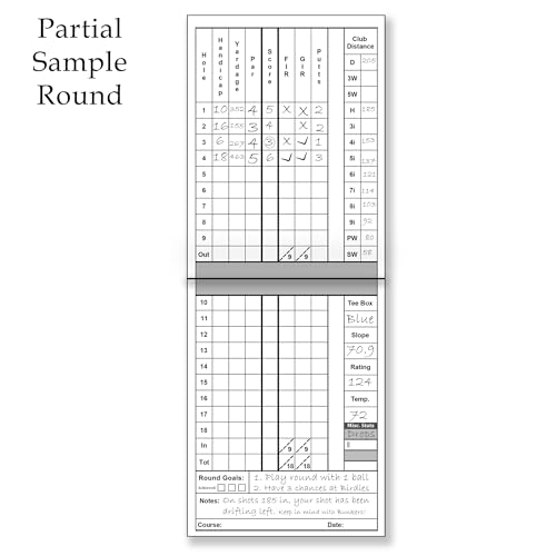 Round Stat Tracker Weatherproof Golf Scorecards & 21 Rounds Notebook (4 x 5.5) - Dogleg Design Studio