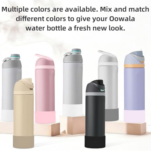 Silicone Boot for Owala FreeSip Bottles - 2-Piece Set, 24oz - Black & Grey