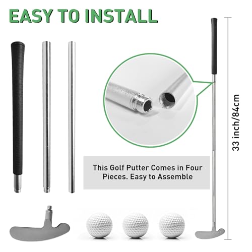 Golf Putter Set - 33" Two-Way Putter with 3 Balls - Indoor/Outdoor Use
