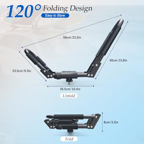Folding Kayak Roof Rack - 2 Pairs (4 Pcs) Universal J-Bar Carrier