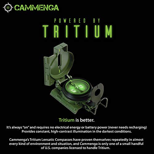 Military Tritium Lensatic Compass - Waterproof Olive Drab