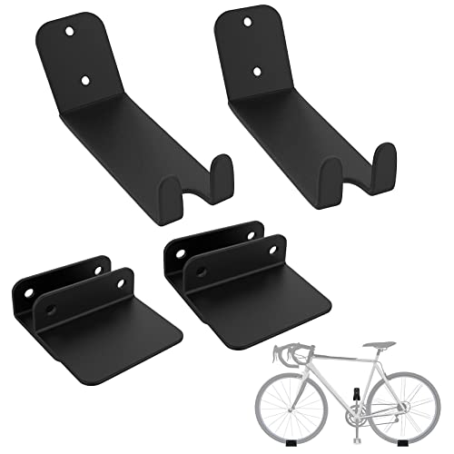 Heavy Duty Bike Pedal Hanger Wall Mount - 2 Pack, Black