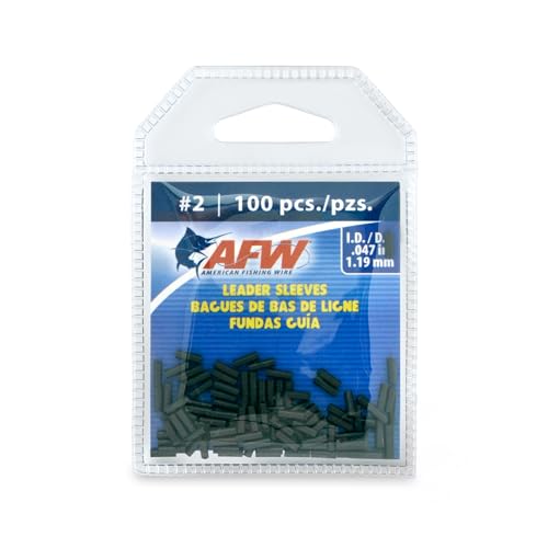 Copper Crimp Sleeves for Fishing Leaders - Black #2, .047" - 100 Pack