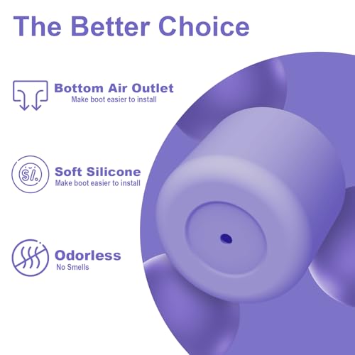 Silicone Water Bottle Boot - Anti-Slip Protector for Owala 24oz - Purple