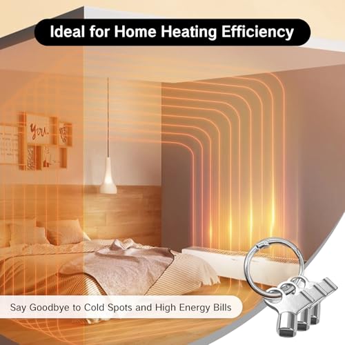 BRBASAP 3 Packs Radiator Key with 1 Rings Bleeder Keys for Bleeding Old Home Radiator Air Valve Durable Handle Tool to Turn Off Water Valves Bleed Keys for Home Radiator Maintenance and Repairs