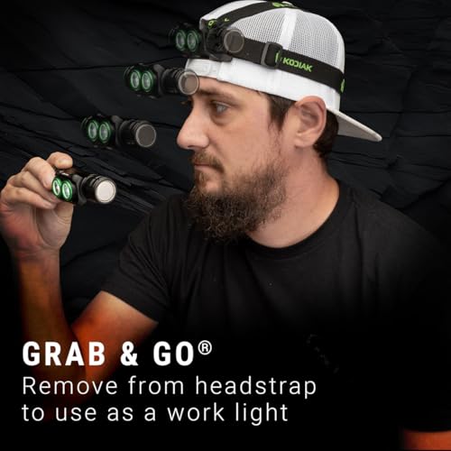 Kodiak Rechargeable 3000 Lumen Headlamp with Detachable Work Light & Magnetic Base