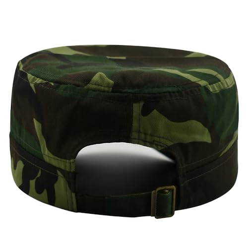 Adjustable Camo White Cadet Army Cap - Unisex Military Hat