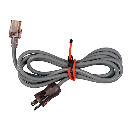 Reusable Rubber Twist Tie with Loop - 12 Inch, Bright Orange, 2-Pack