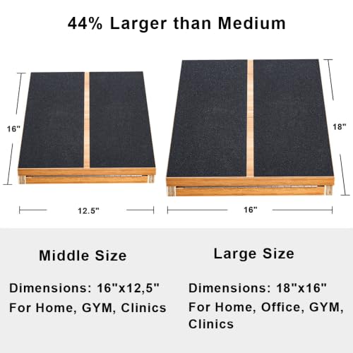 Extra-Large Wooden Slant Board - 5 Adjustable Angles for Stretching