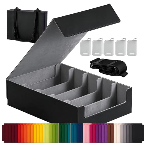 Scimi 5-Row Trading Card Storage Box for MTG Decks, 3800+ Cards, Black