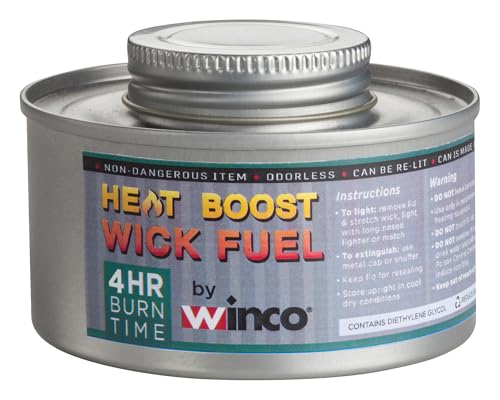Winco 4 Hour Chafer Fuel Twist Cap Set of 24 - Reusable Wick Style Cans