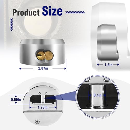 2 Pack of Heavy Duty Hidden Shackle Padlocks with Keyed Alike, Puck Locks, Puck Lock, Outdoor Padlock for Trailer Door Lock, Trucks & Vans (2-7/8 Inch)