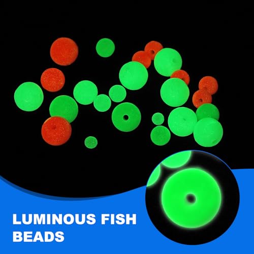Green 10mm Glow Fishing Beads - 500 Pack, Durable Plastic Rig Beads