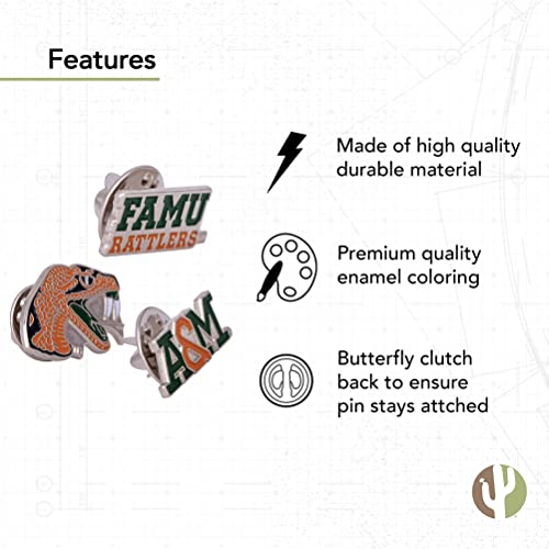 FAMU Rattlers Metal Lapel Pin 3-Pack - Enamel Finish