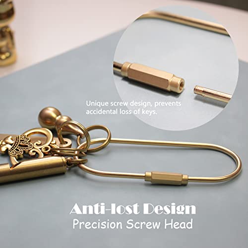 Gold Carabiner Keychain Clip with Lock - 1.2"x2.4" - 2Pcs