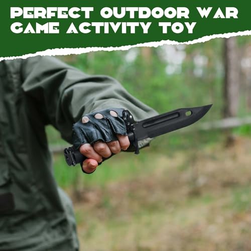 WinnerWhy 2 Pcs Rubber Training Knife Set with Sheaths - Black