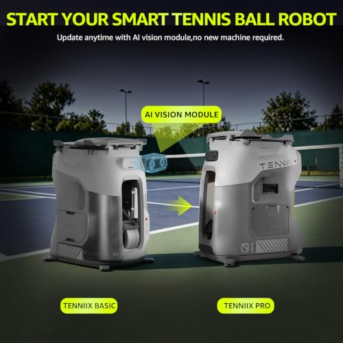 Portable Tennis Ball Machine - 75MPH, 4H Runtime, Gray
