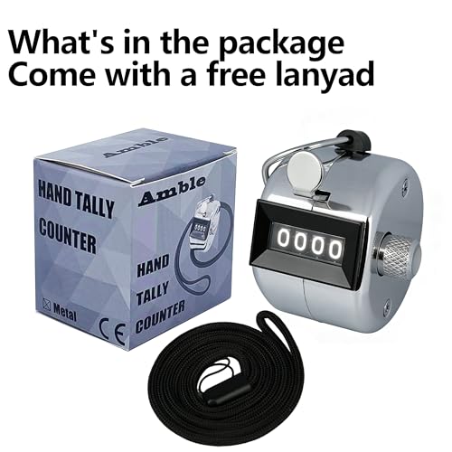 Handheld Mechanical Tally Counter - 2-Pack with Metal Case & Lanyard