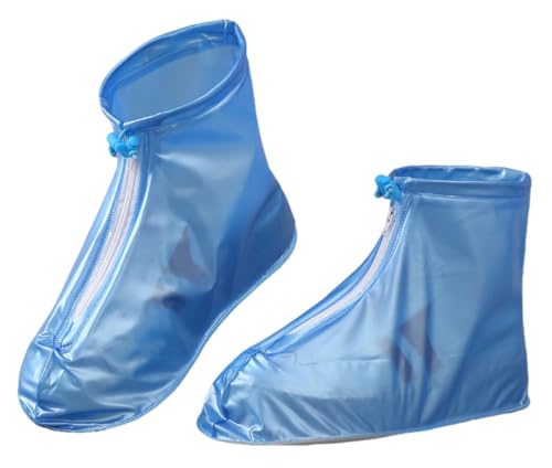 Reusable Waterproof Shoe Covers for Outdoor Use - Large Blue