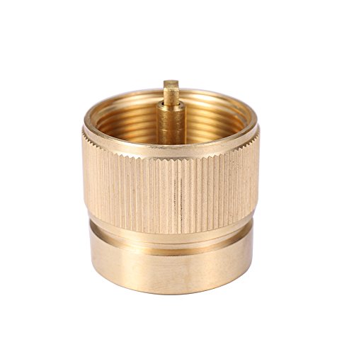 Camping Stove Adapter - 1LB Propane to Lindal Valve - Gold